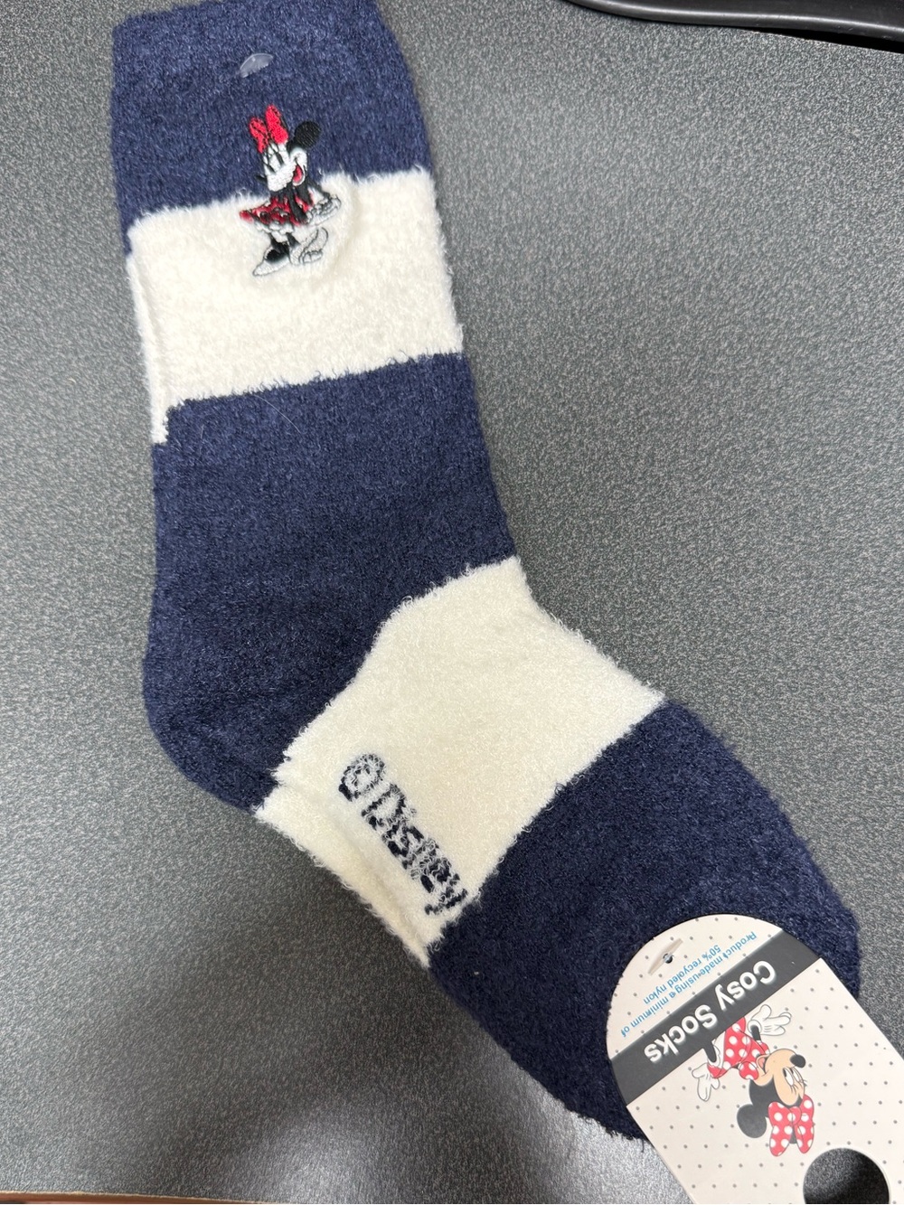 Primark x Disney Plush Navy & White Minnie Mouse Cozy Socks *NWT